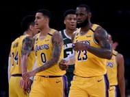 Kyle Kuzma has a good relationship with LeBron James (right)